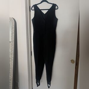 Vintage Obermeyer Black Sleeveless Wool Ski Jumpsuit